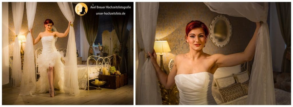 verheißungsvolle Hochzeitsnacht? - Braut boudoir shooting